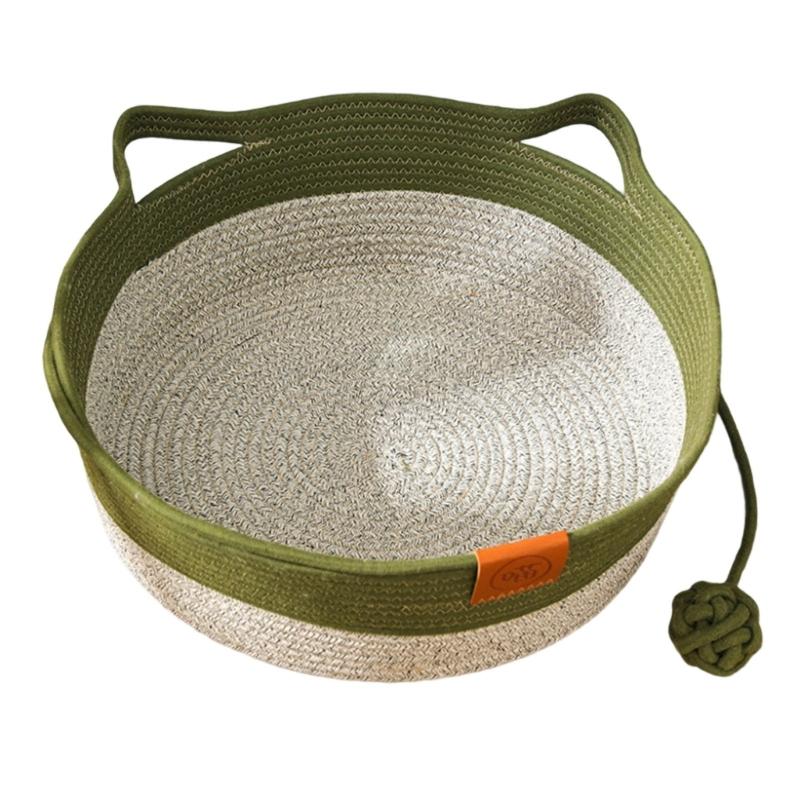 

Кот Щенок Кровать Корзина Основание Устойчивая к царапинам подстилка для мелких и средних животных Креативная лежанка для питомца Милое гнездо Машинная стирка серый/зелёный