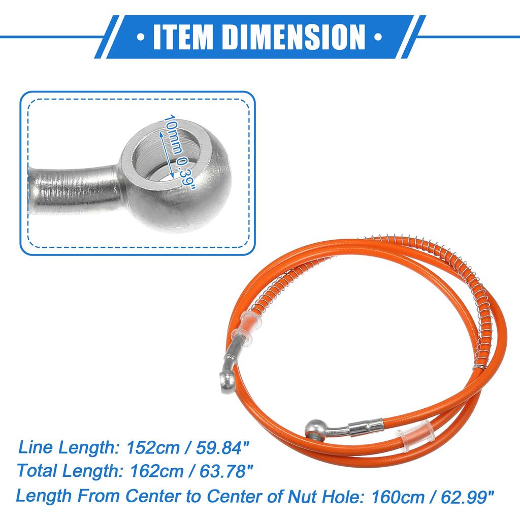 VekAuto Hydro Brake Hose Line Pipeline 160cm 62.99" 10mm 0.39" Pipe with