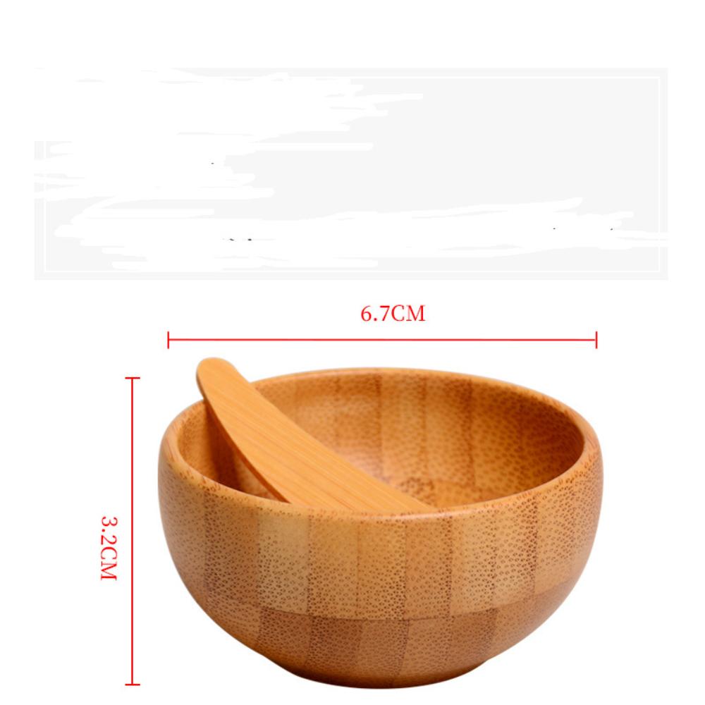 1/2/3 Stück Mini-Größe Bambus DIY Gesichtsmasken-Rührschale mit Löffel Aromatherapie-Schalen-Set Massageöl Gesichtspflege Make-up Werkzeug-Kits