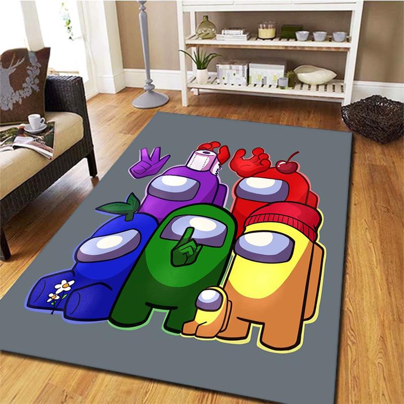 Among Us Teppich für Wohnzimmer Schlafzimmer Zuhause Sofadekoration, Kinder spielen Rutschfeste Bodenmatte