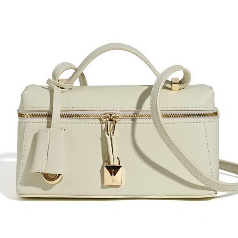 New lunch box bag, cowhide leather women's bag, messenger bag, shoulder bag, underarm bag.
