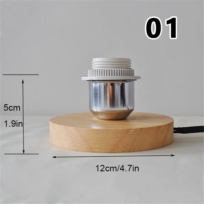 Circular Solid Wooden Base Holder with Cord On Off Switch for Table Lamp,plug In E27 Lamp Bedside Lamp Holder for Home Lighting