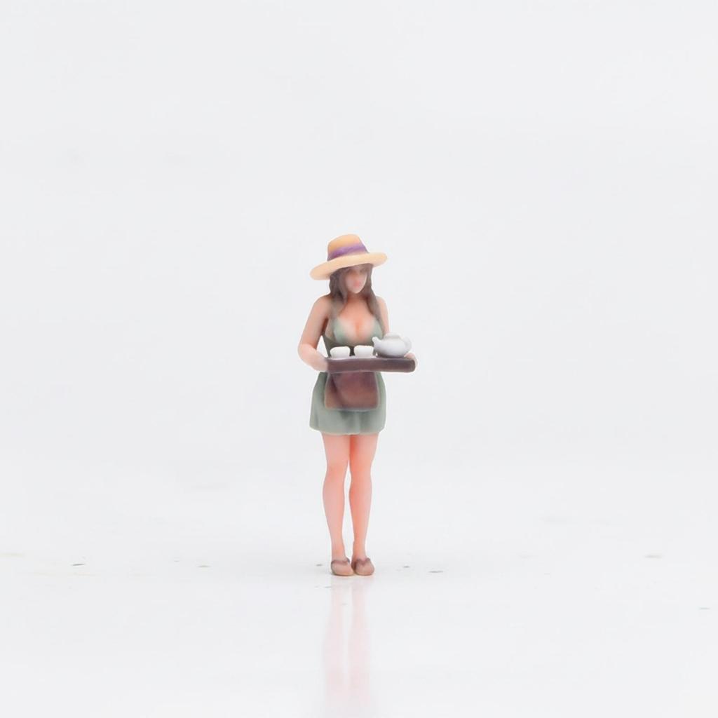 ThreeDimensionalPrinted Resin Female Figurine Detailed Paint 1/64 Scale Standing Miniature Figure