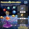 1 Set Solar System Toy with Projector 3D Sun Planets Model Universe Astronomical Science Learning STEM Educational DIY Assembly Toy Boys Girls Gift