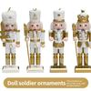 4/6Pcs 12CM Christmas Nutcracker Platinum Soldier Color Puppet Christmas Decoration small gift pendant Creative home pendant
