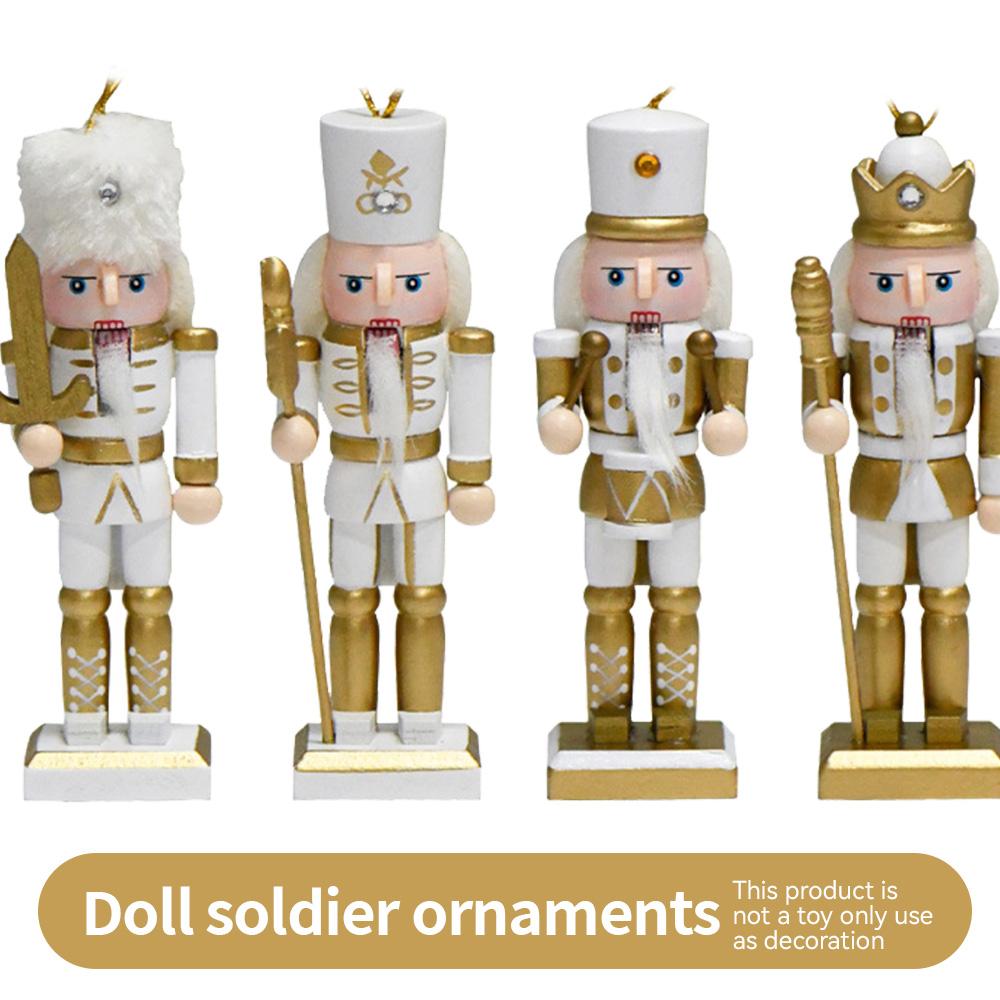4/6Pcs 12CM Christmas Nutcracker Platinum Soldier Color Puppet Christmas Decoration small gift pendant Creative home pendant