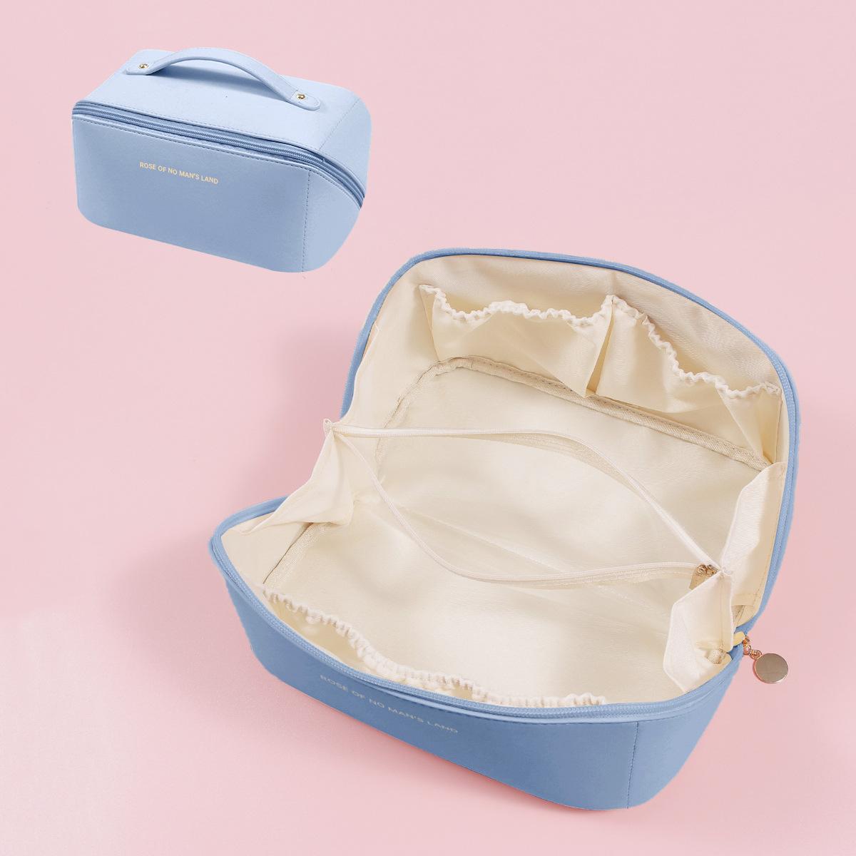 

Косметичка Модная Однотонная из ПУ кожи Портативная Вместительная Сумка для мытья StyleE