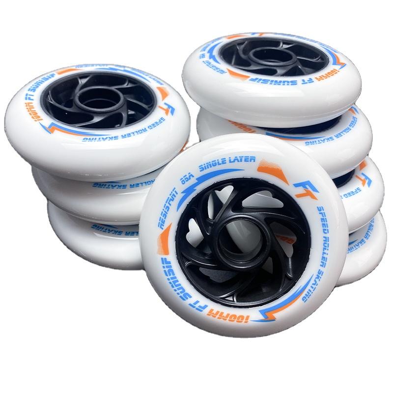 Custom ABEC-7 Bearing Inline Speed Skating Wheels High Rebound PVC Durable Anti Wear Professional Outdoor Large Diameter Roller