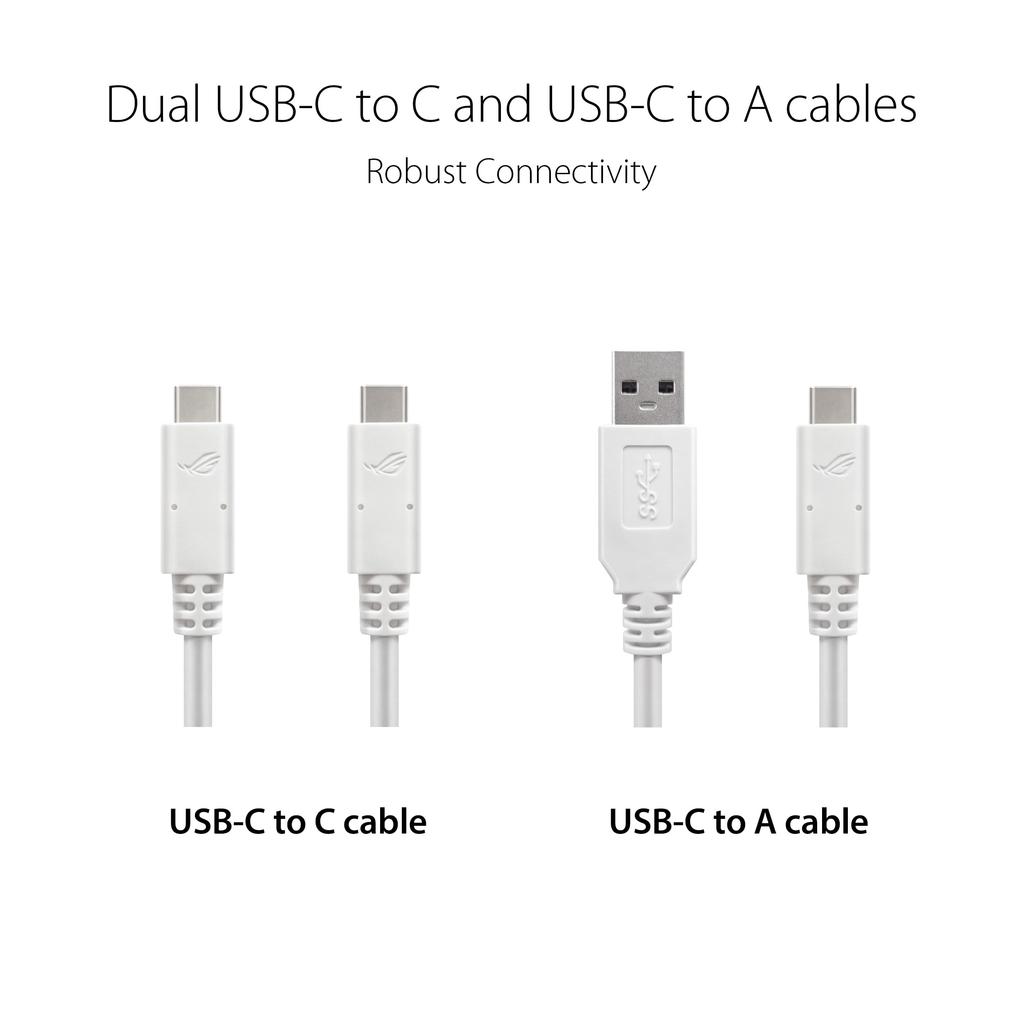 ASUS ROG STRIX ARION White Edition NVMe External SSD Case Installation To C To A Cables Thermal Pad Included Aura Sync Compatible / M.2 / Tool-less /