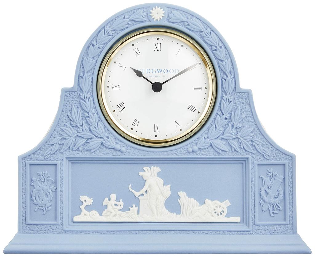 [Officially Imported] Wedgwood Jasper Pale Blue Mantle Clock, Wedding Gift, 51410000754