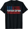 Men's Black Pontoon Boat Captain 4th of July T-Shirt
