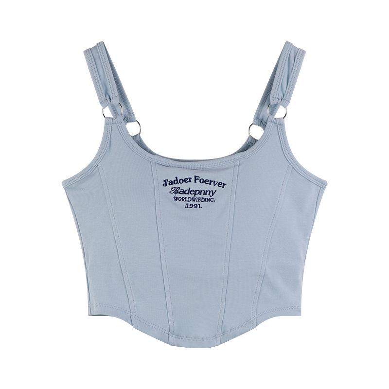 Korejská vyšívaná bavlněná tílka: Slim Fit Krásná záda.