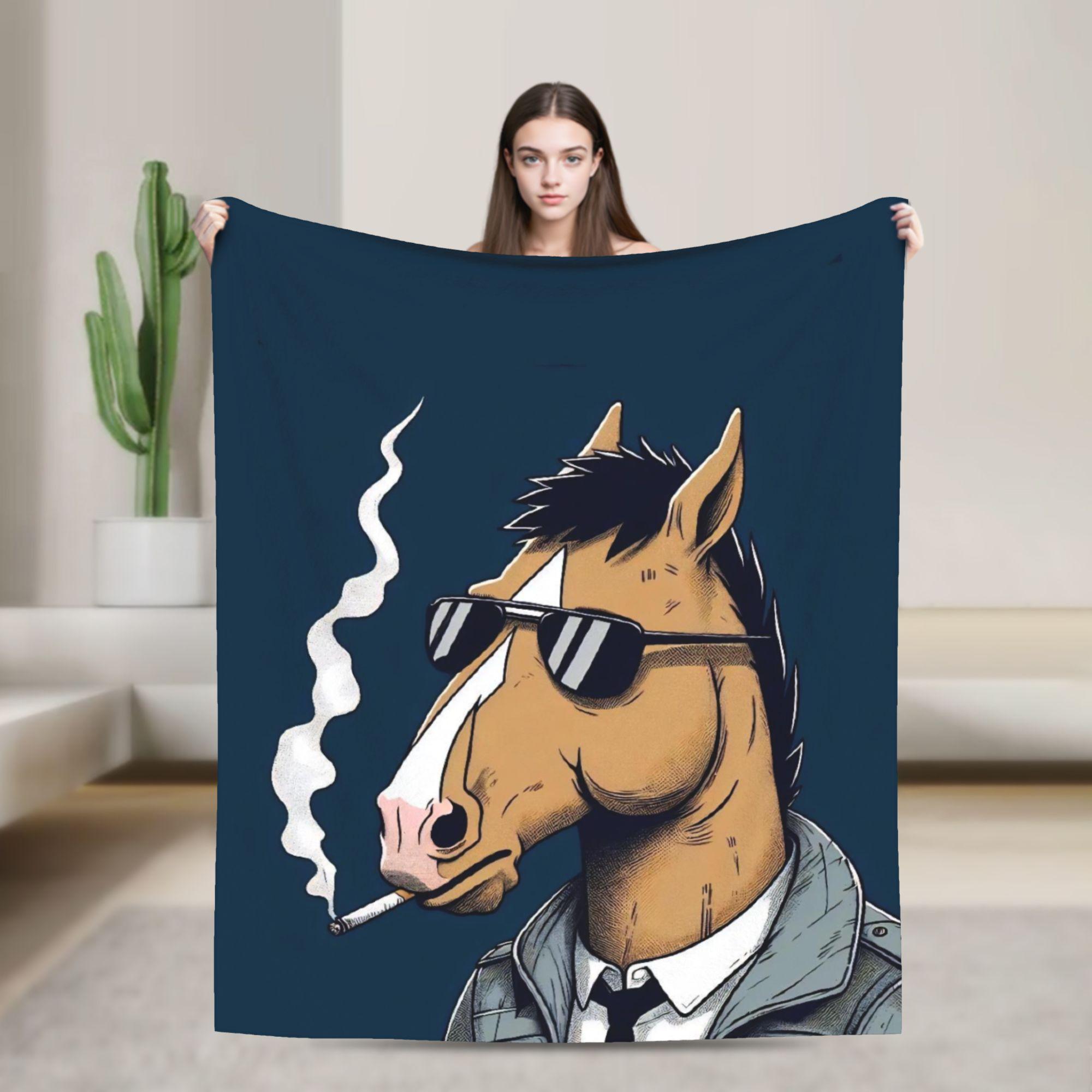 BoJack Horseman Super Soft Blanket Picnic Plush Throw Blanket Graphic Bedroom Flannel Bedspread Sofa Bed Cover 75X95CM