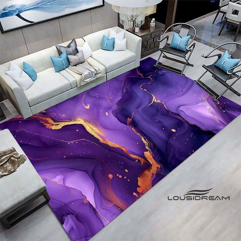 Luxury Fantasy Marble Carpet, Bedroom Carpet, Living Room, Sofa Decoration, Large Green and Gold Game Decoration