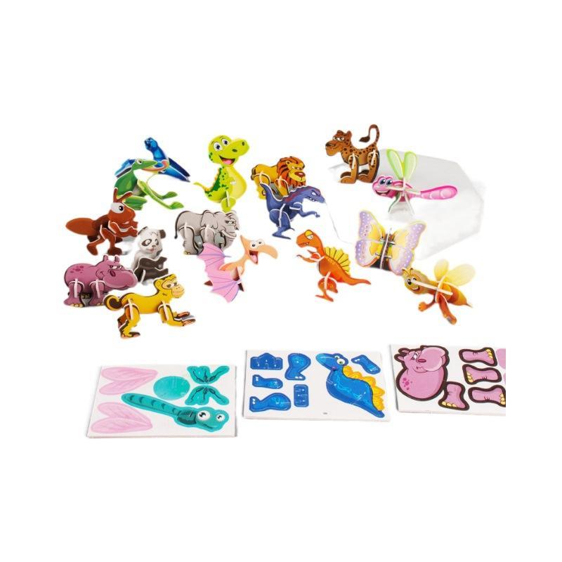Educational 3D Puzzle Blocks 25Pcs Dinosaurs Animals Airplanes Insects Jigsaw Toys for Kids Home Playtime