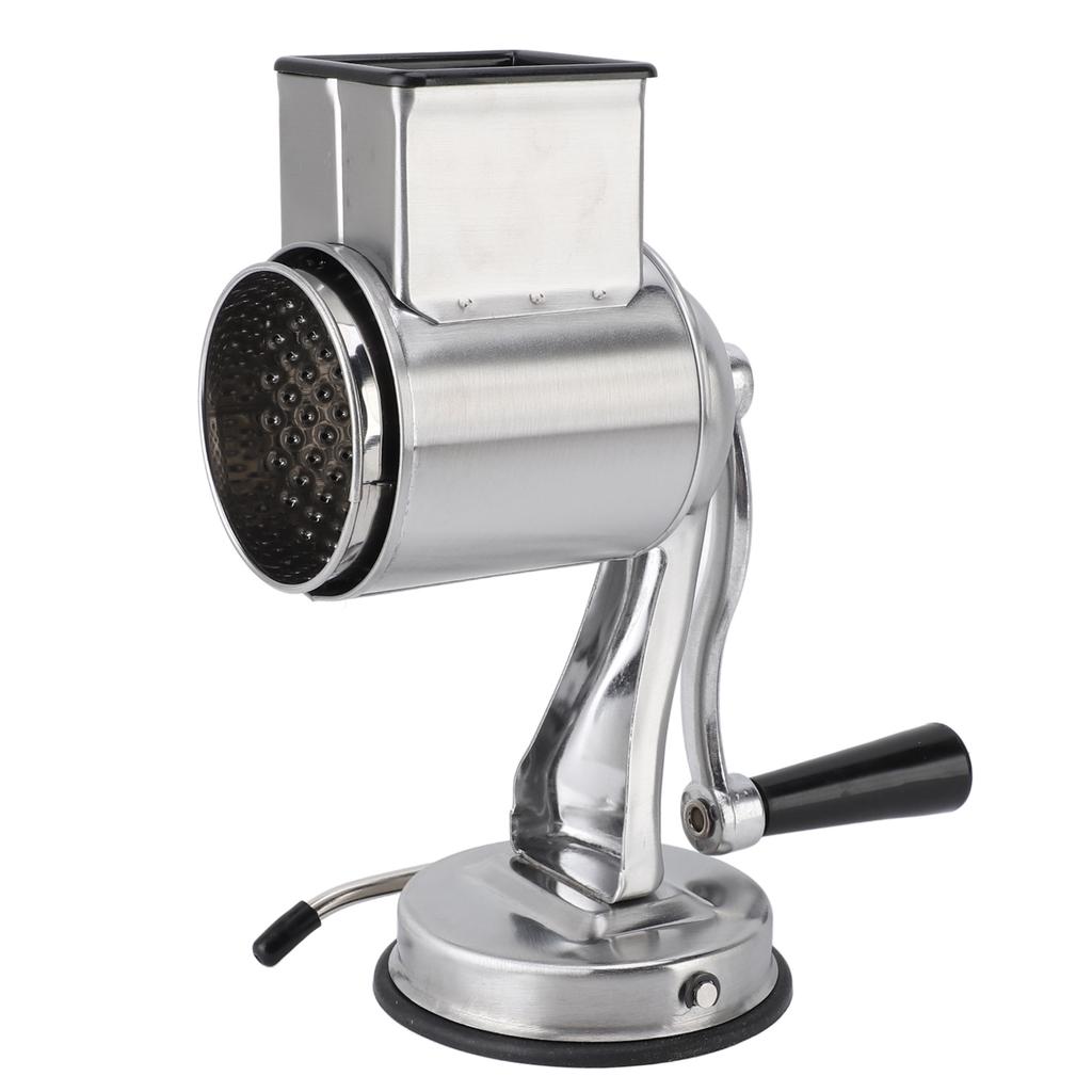 Manual Cheese Grater Shredder Stainless Steel Kitchen Hand Crank Grinder with 5 Interchangeable Blades and Handle for