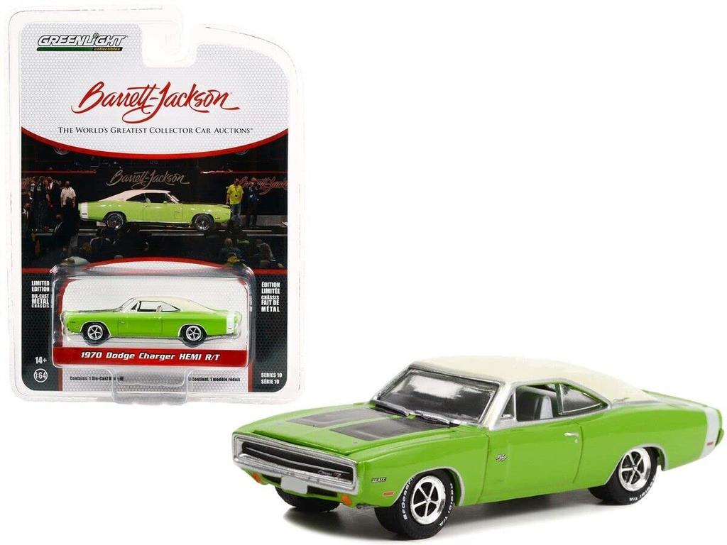 GREENLIGHT 1/64 Dodge Charger HEMI R/T 1970 Green Valley Jackson GREENLIGHT Barrett-Jackson Ser 10 Dodge Charger Diecast Car [Parallel Import]