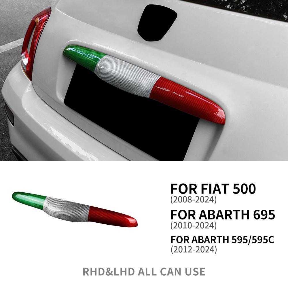 Real Hard Carbon Fiber Sticker For Fiat 500 08-23 Abarth 595 2012-2025 Abarth 695 2010-2025 Rear Trunk Lid Tailgate Handle Cover