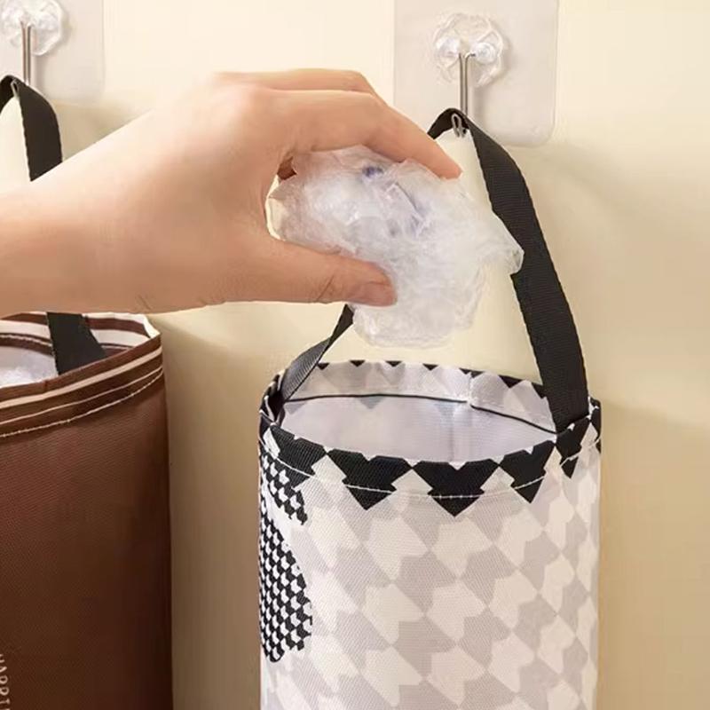 Wall-Mounted Garbage Bag Holder Kitchen Plastic Bag Organizer Bag Collector Shopping Storage Hanging Bag Dispenser