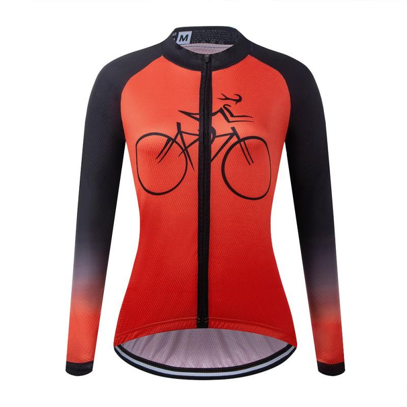 Womens Long Sleeve Cycling Jersey Breathable Quick Dry Mountain Road Bike Top