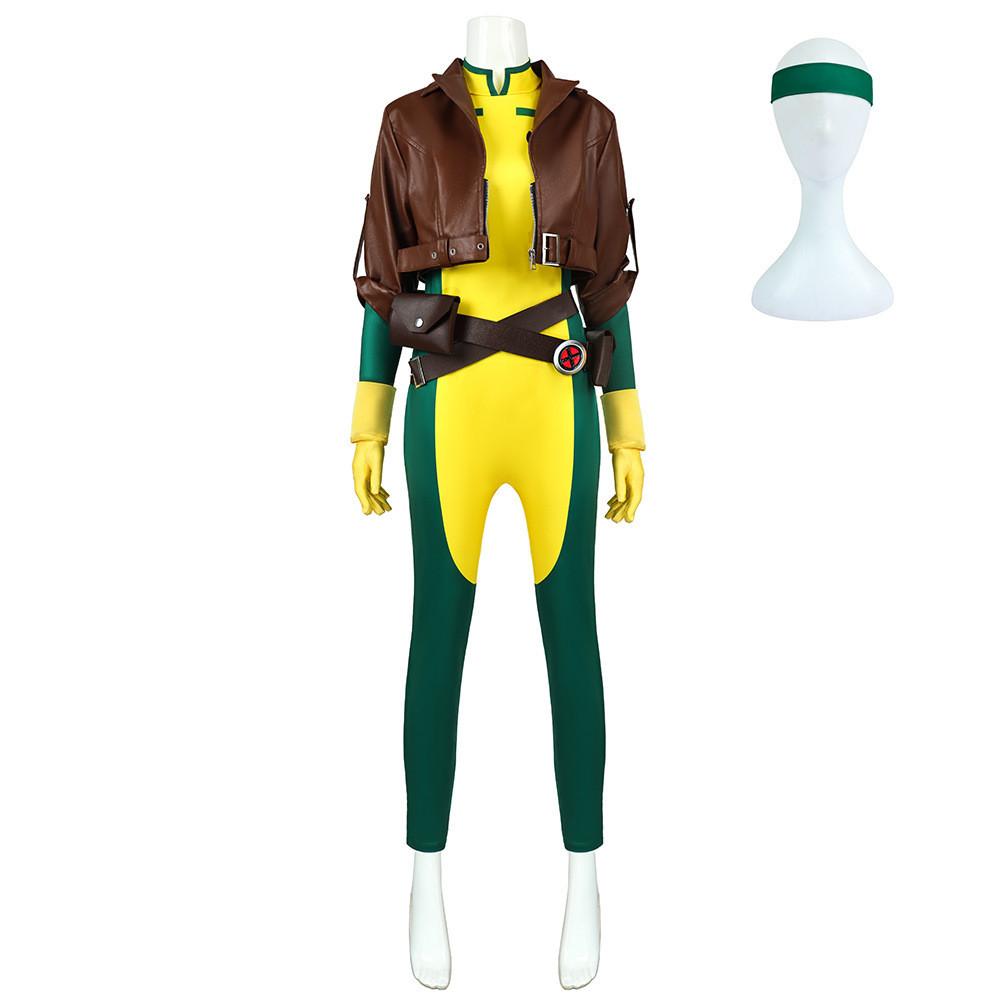 X Men Rogue Cosplay Costume Polyester Street Style For Anime And Gaming Events