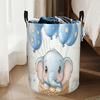 One Large-capacity Storage Basket with a Balloon Elephant Pattern, Can Be Used As an Open-top Laundry Hamper or Storage Bin. Especially Suitable for H