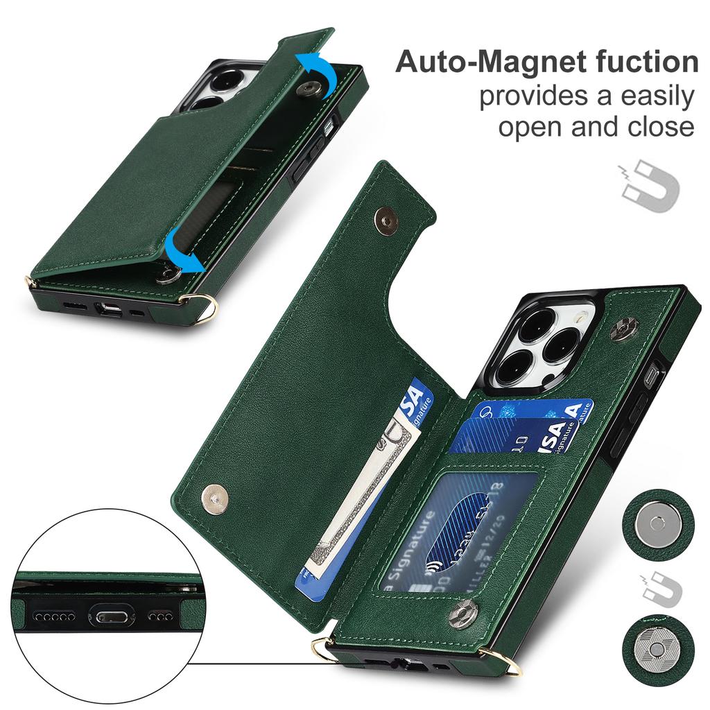 Luxury Crossbody Premium Leather Cover For iPhone 13 11 12 Mini Pro XR XS Max X 7 8 Plus Multifunction Shockproof Flip Case