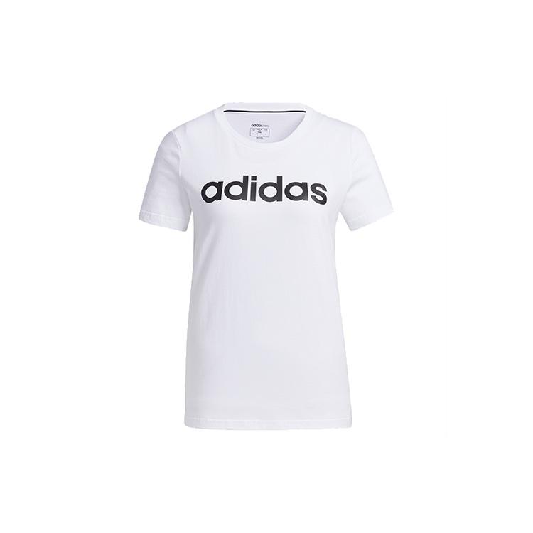 (WMNS) adidas Essentials Linear T-Shirt Asia Sizing White Black Women s GP7139 M