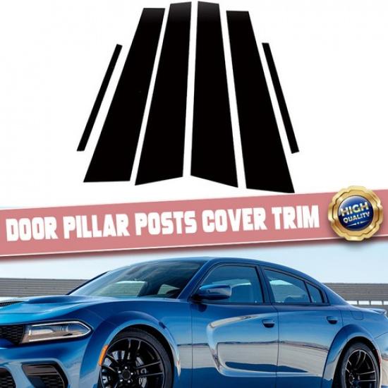 Fits 2011~21 Dodge Charger Door Pillar Post Trim Piano Black Car Accessories 6X