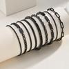 Vnox Schwarzes Edelstahlarmband für Männer Ihn, Punk Gemischtes Gliederarmband Verstellbar Pulseira Männlich Hip Hop Schmuck Geschenk