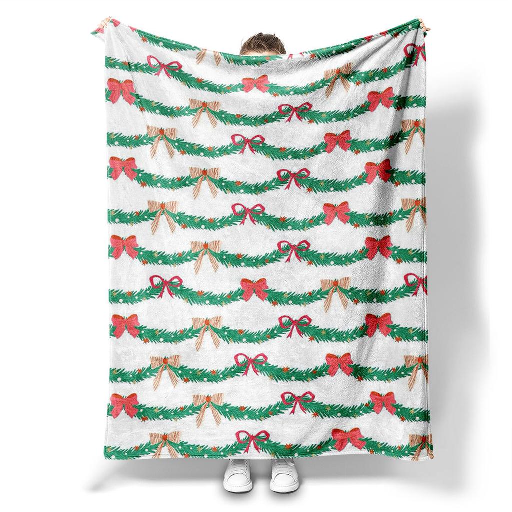 Christmas bow tie Printed Blanket for Sofa Bed Travel Camping Living Room Office Conditioning Blanket for All Seasons Gifts