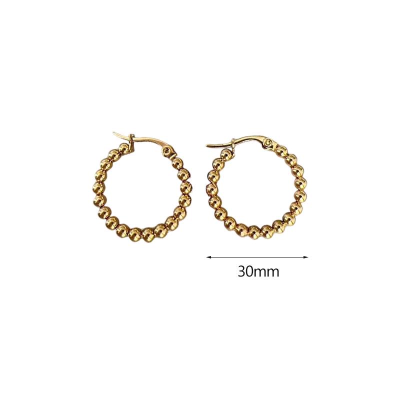 Elegant Stainless Steel Geometric Flower Bead Earrings