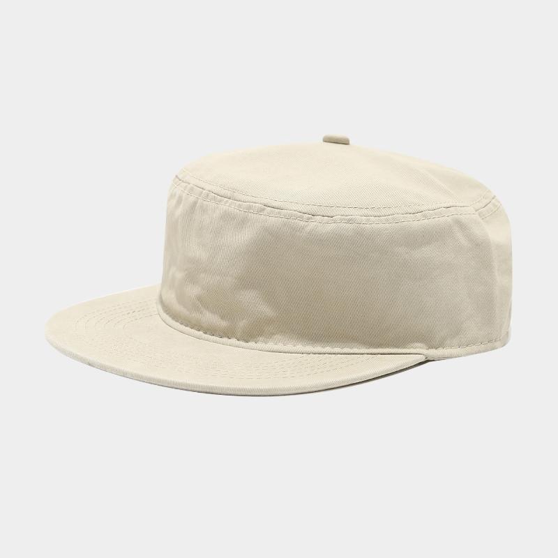 Outdoor Custom Logo Platte Klep Zachte Top Baseballpet Casual Heren Katoen Verstelbaar Eendensnavel Petten Mode Dames Snapback Papa Hoed No logo beige