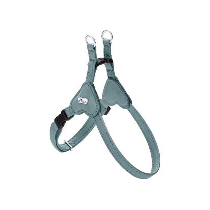 Harnais Pour Chien - HUNTER - Soho Mini - Cuir De Vachette - Doux Et Souple - Bleu Clair