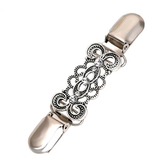 Sweater Duck Mouth Clips for Cardigans Vintage Shawl Cloak Clasp Rhinestone Cinching Clip for Women Shawl Shirt Dress