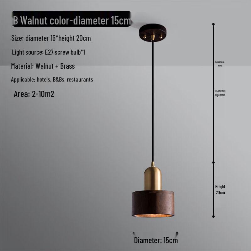 Oeny Japanese Style Solid Wood Pendant Lamp