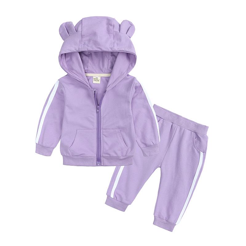 2026 Autumn Korean Style Hooded Sweatshirt & Sports Pants Set for Boys and Girls