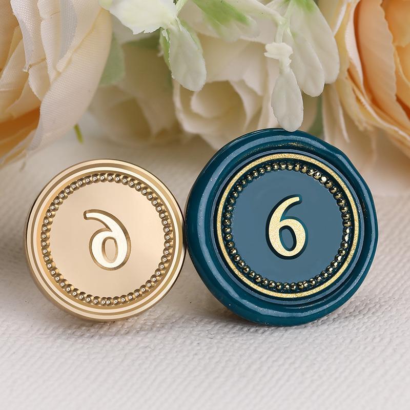 Stamp 2.5*2.5cm Digital 1~20 Series Copper Head Fire Paint Seal Arabic Serial Number Seal Head Solid Brass Carving Stamps