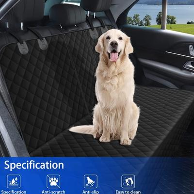 Luxury Quilted Waterproof Dog Car Seat Cover Non Slip Pet Back Seat Protector For Most Cars Trucks SUVs Heavy Duty Scratch Proof