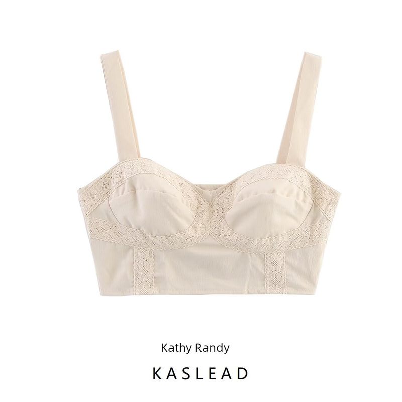 Kaslead New Women clothes Western Style Fashion Simple and Versatile Temperament Sexy Short Sling Top