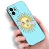 Funny Sun Moon Face Phone Case For Apple iPhone 14 13 12 Mini 11 Pro Max 7 8 XR X XS 7 8 Plus SE 2020 2022 Black Cover