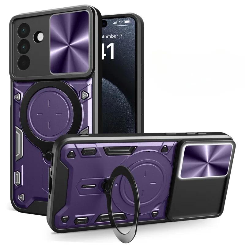 For Samsung Galaxy A26 A25 A24 A23 A16 A15 A14 A13 M55 M54 M34 M23 M14 Magnetic Finger Ring Holder Military Protective Case
