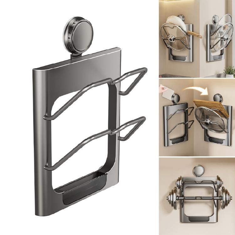 Space Saving Wall Mounted Pot Lid Holder Practical Pot Lid Organizers Rack For Kitchen Wall Or Cabinet Installation