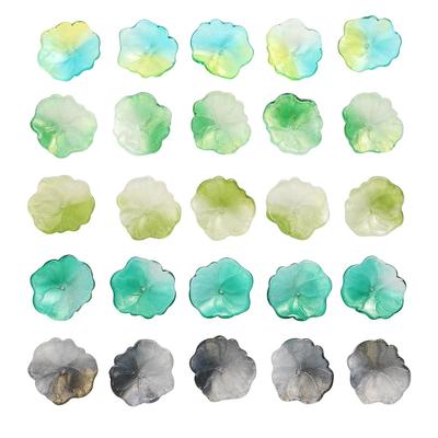22x25mm 5pcs/bag Glass Lotus Leaf Shaped Beads DIY Bracelet Necklace Earrings Jewelry Accessories