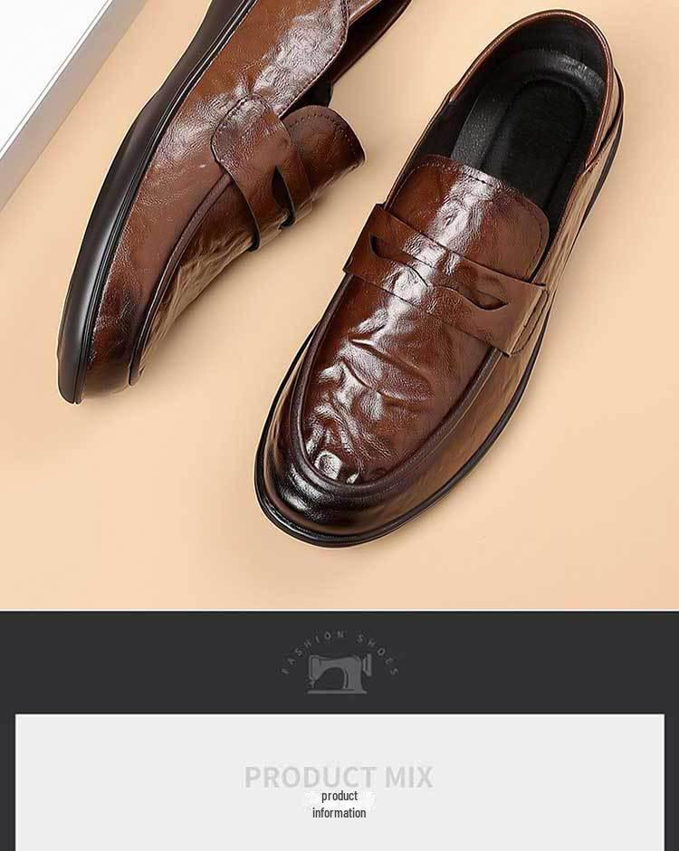 Men's Spring & Summer Leather Loafers: British Formal & Casual Slip-On Shoes