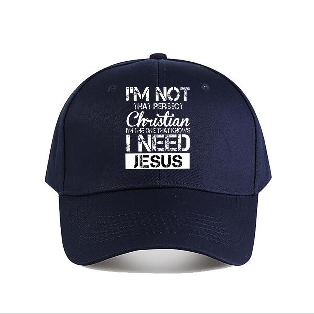 Need Jesus Distressed Typography Christian Faith Graphic Baseball Cap Fashion Unisex Sunhat Womens Outdoor Sports