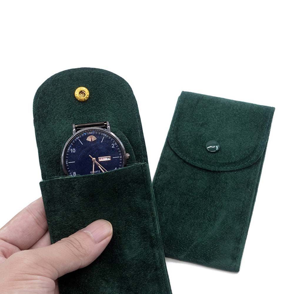 Button For Watch Storage Packaging Snap Bags Watches Pockets Watch Storage Bag Flannelette Pouch