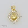 Virgin Mary Of The Cross Zircon Glossy Heart Love Copper Gold Plated Necklace Pendant Accessories