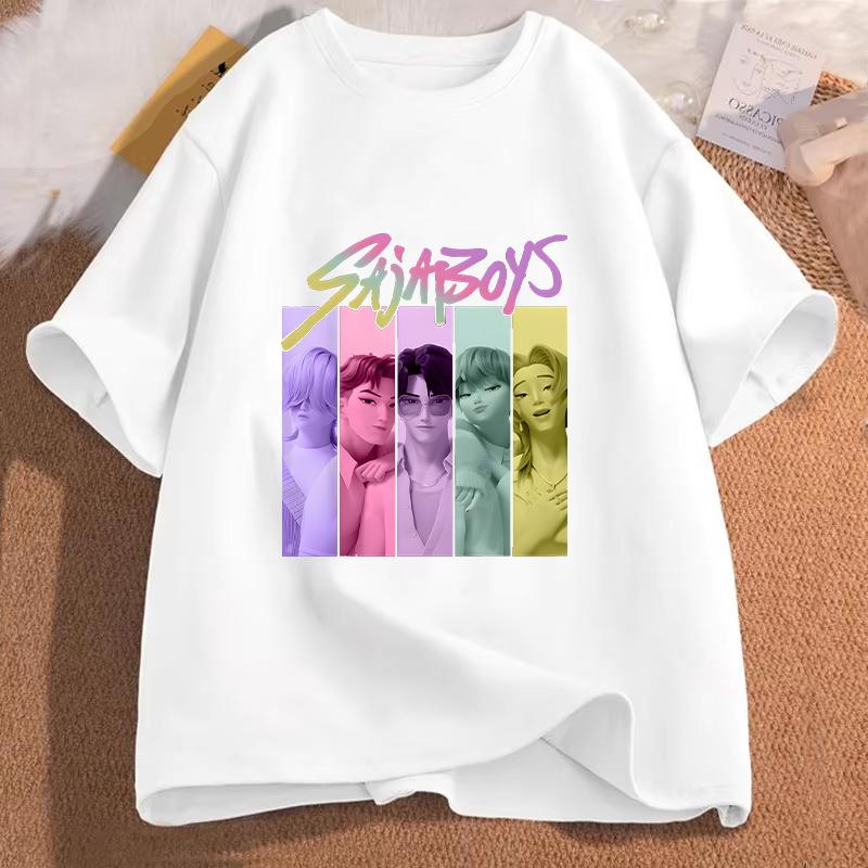 

Saja Boys Graphic Y2k Tops Women T-shirt Casual Kpop Demon Hunter Harajuku Aesthetic Female Clothing Short Sleeve Tees Shirts M