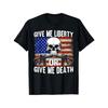 AR15 Rifle Skull  American FlagGive Me Liberty or Give Me Death Vintage Design100 Cotton Oneck Printed Mens Tshirt